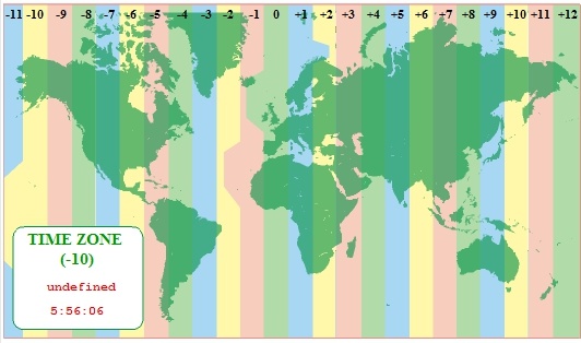 Карта временных поясов мира